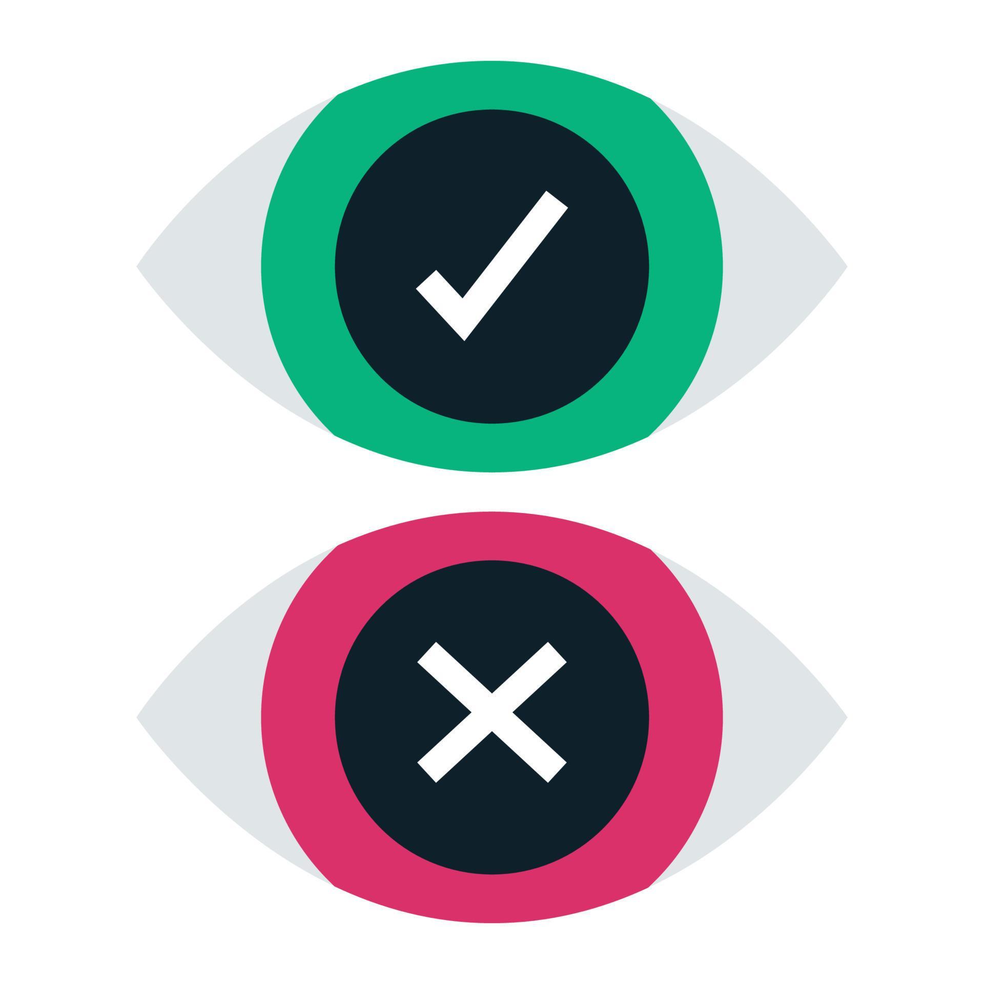 Check Mark And Cross Eyes Vector 17778220 Vector Art at Vecteezy