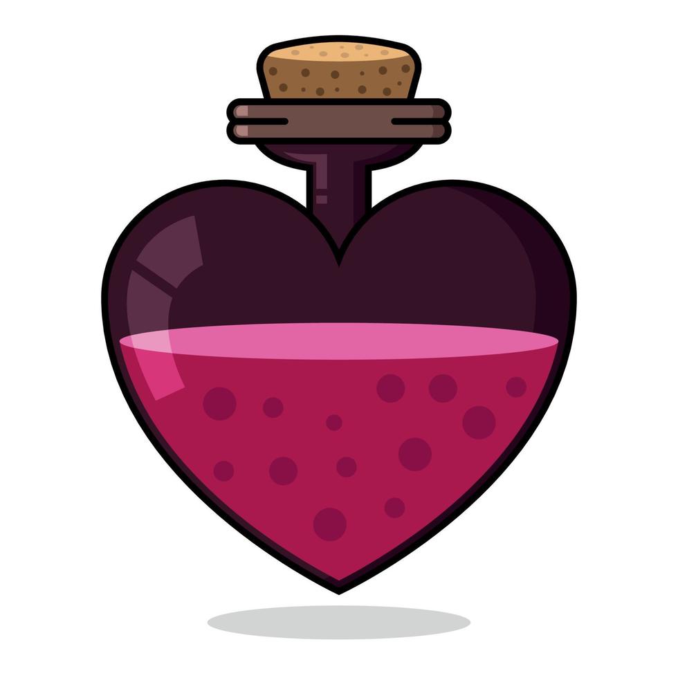 Pink Love Heart Potion Bottle vector