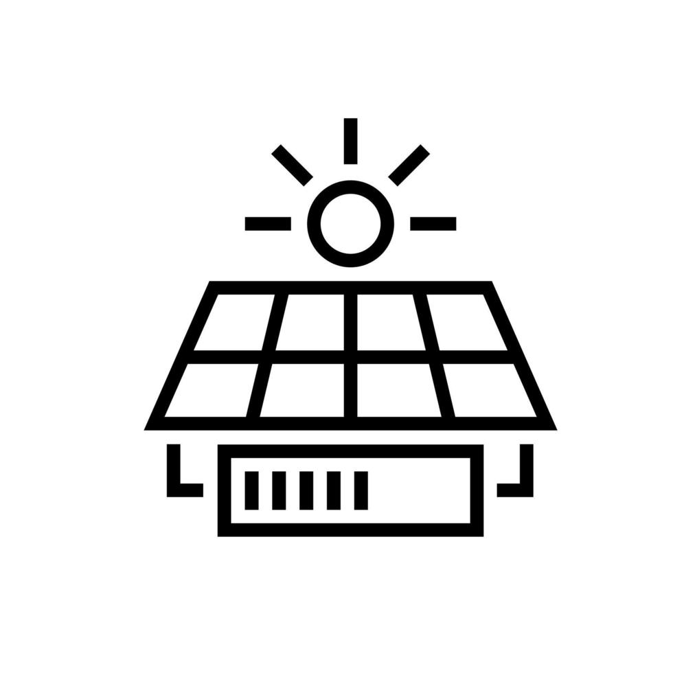 vector de icono de panel de energía solar de concepto con ilustración aislada de batería