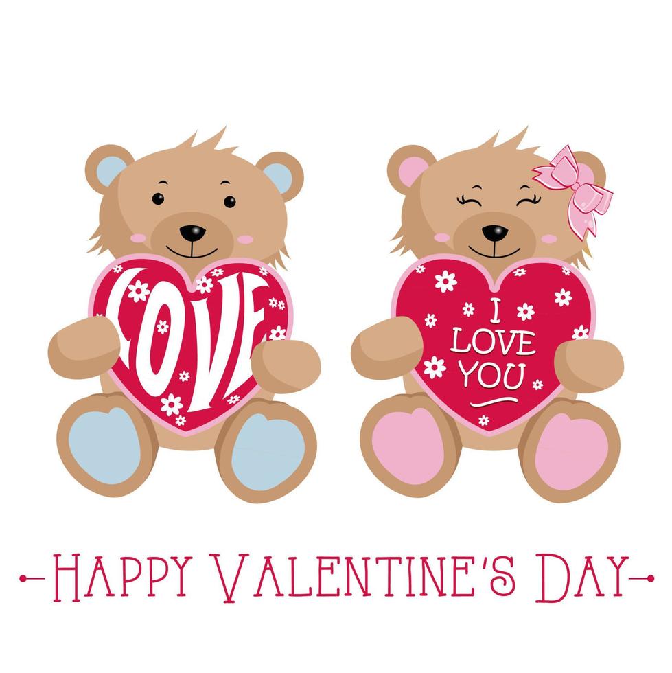 Valentine's Day Teddy bear Couple with Heart signage- Valentine's ...