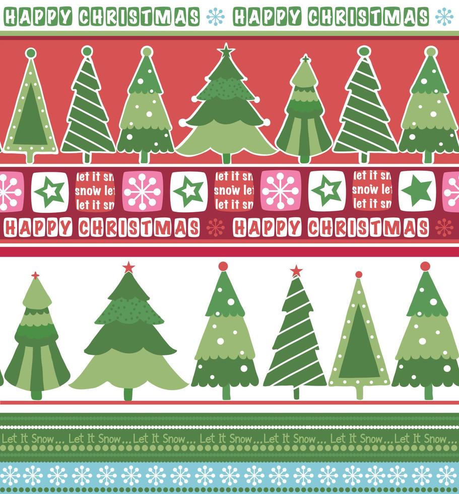 Seamless pattern of christmas tree with wordings -christmas vector design