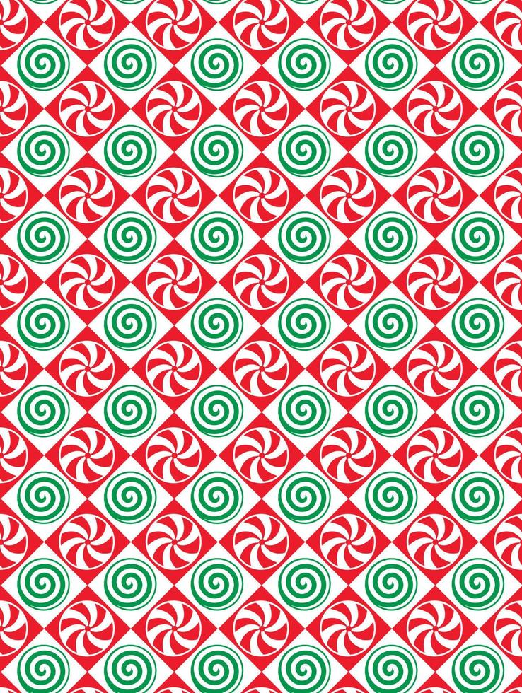 Seamless Pattern of Christmas Peppermint Candy - Christmas vector design