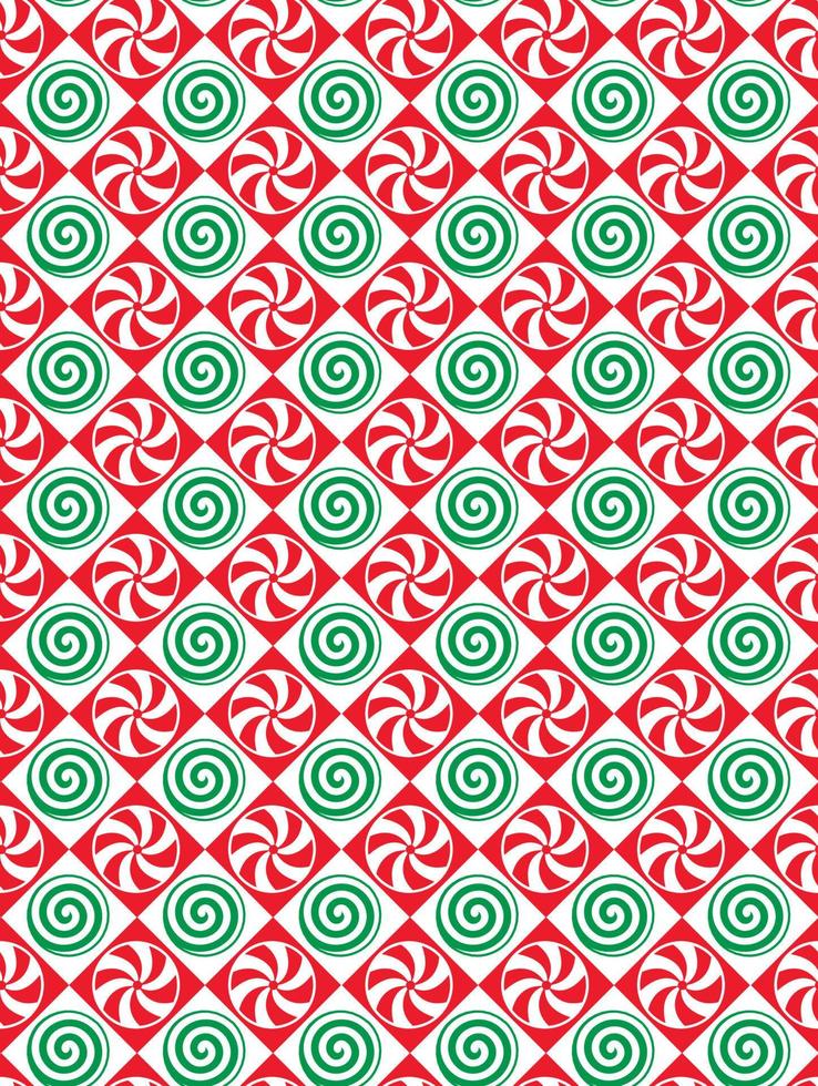 Seamless Pattern of Christmas Peppermint Candy - Christmas vector design