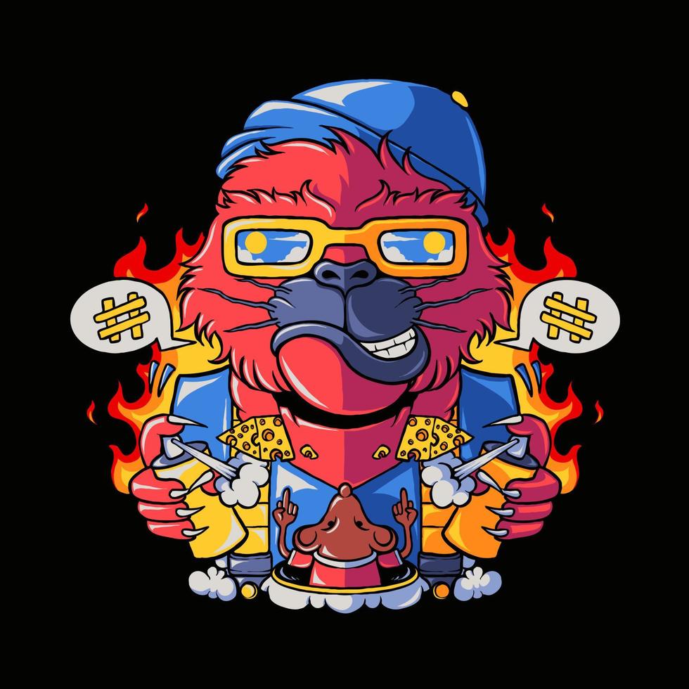 Bad pest print vector illustration