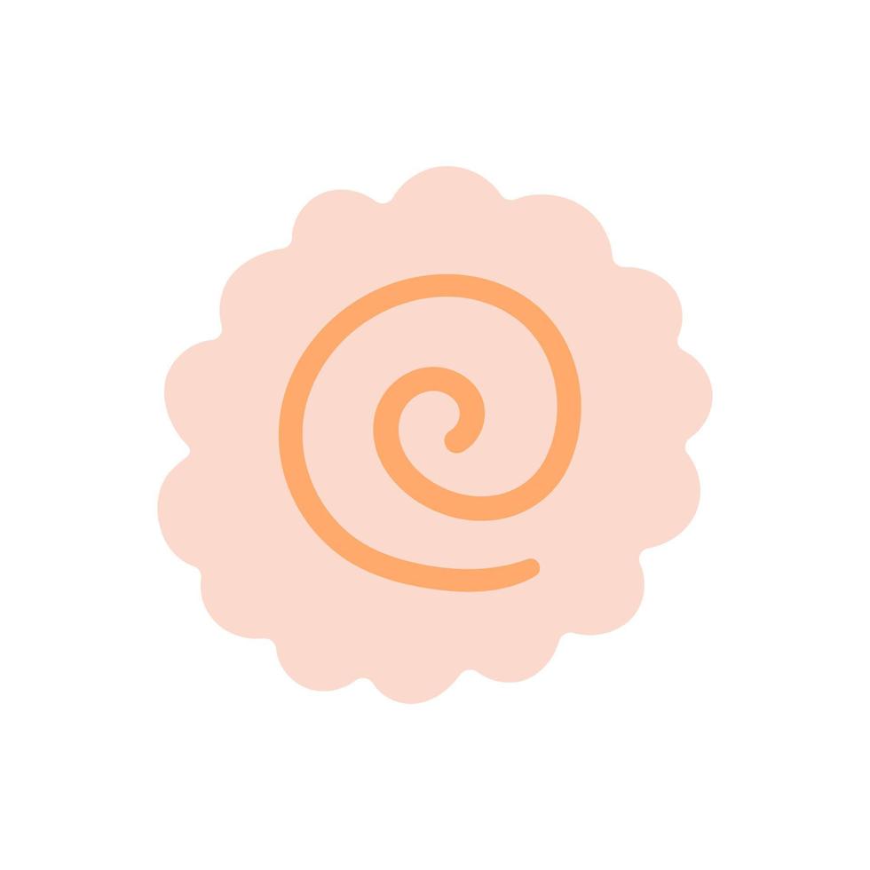 Narutomaki or kamaboko surimi icon simple. Vector cartoon flat doodle illustration isolated on white background.