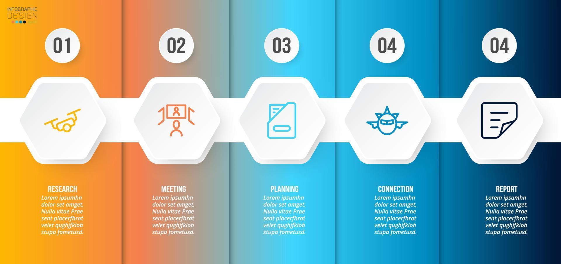 Infographic template business concept with step. vector