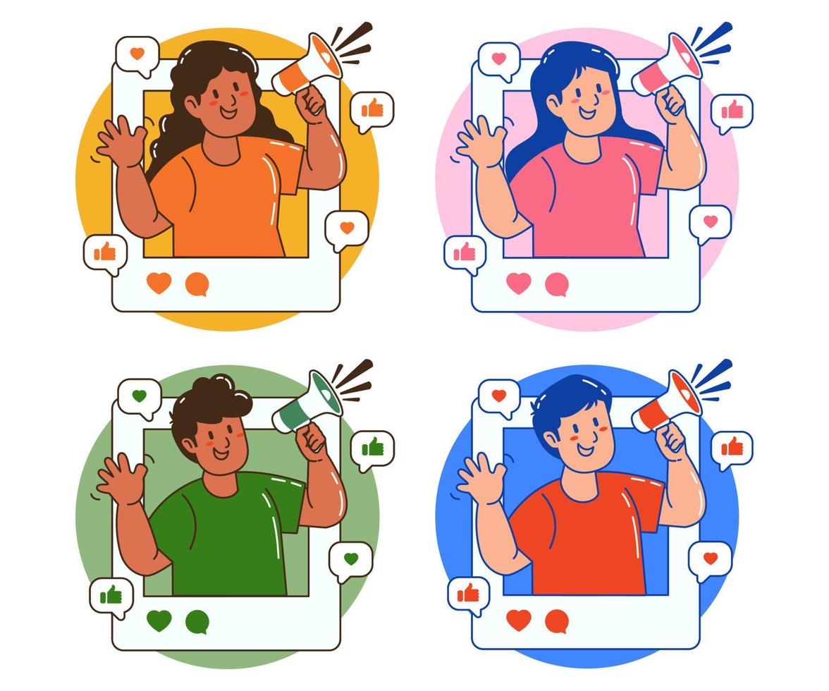 digital promotion and social media marketing vector