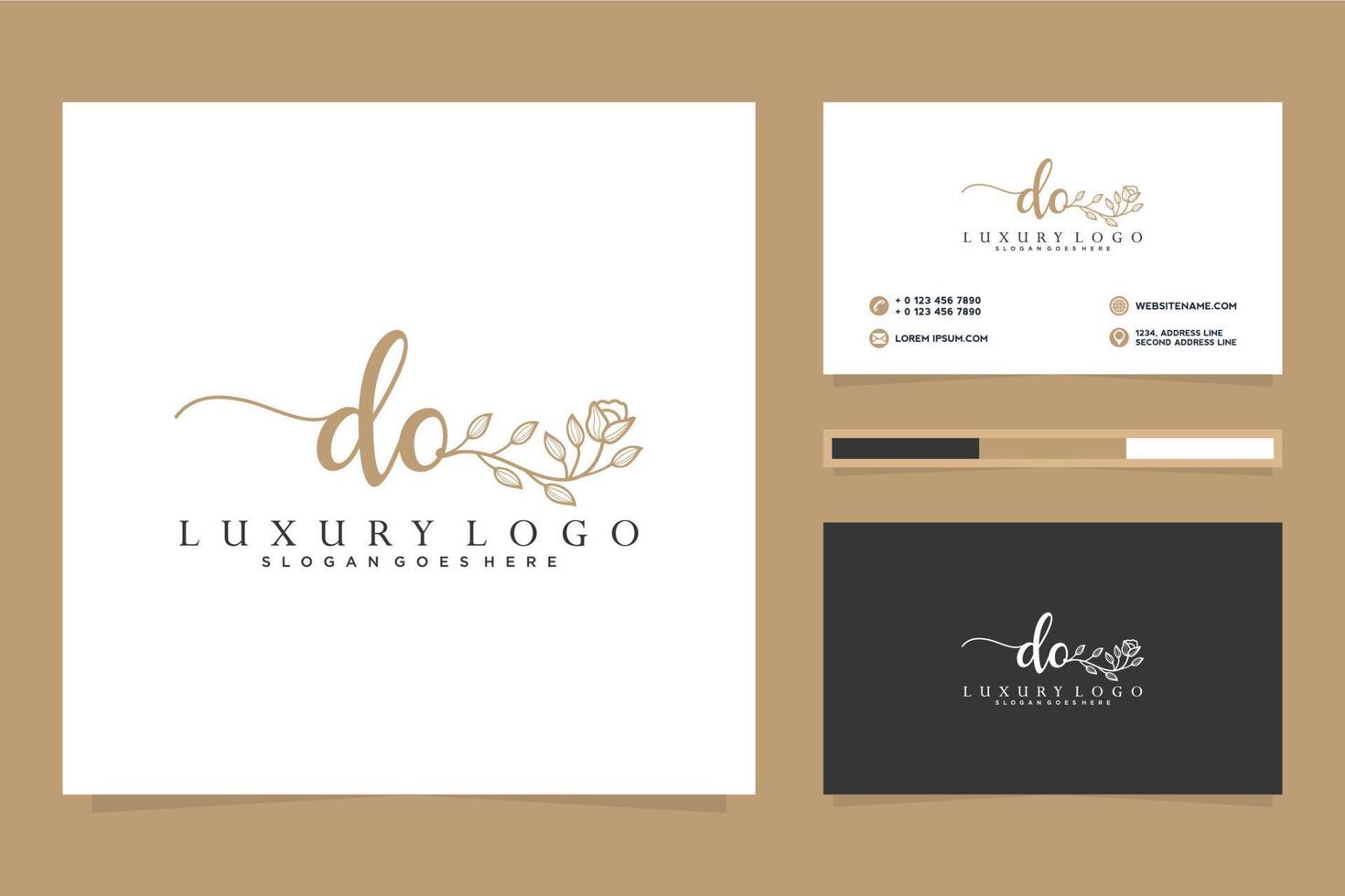 Initial DO Feminine logo collections and business card templat Premium Vector