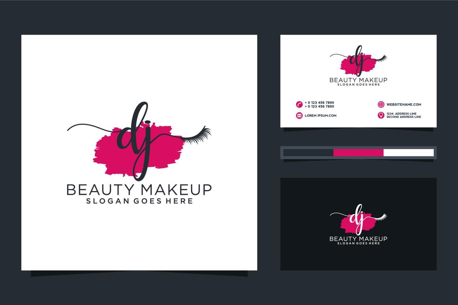 Initial DJ Feminine logo collections and business card templat Premium Vector