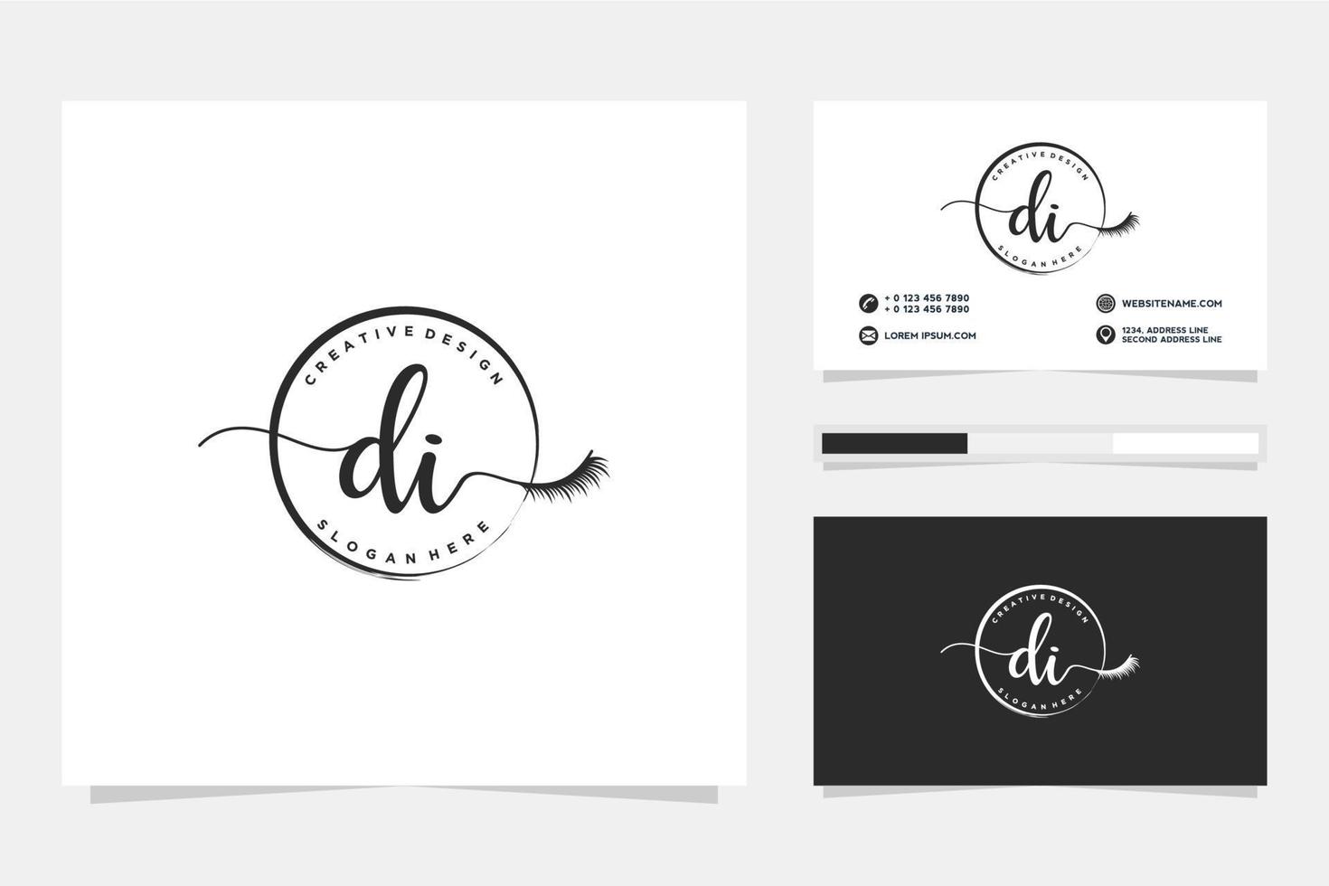 Initial DI Feminine logo collections and business card templat Premium Vector