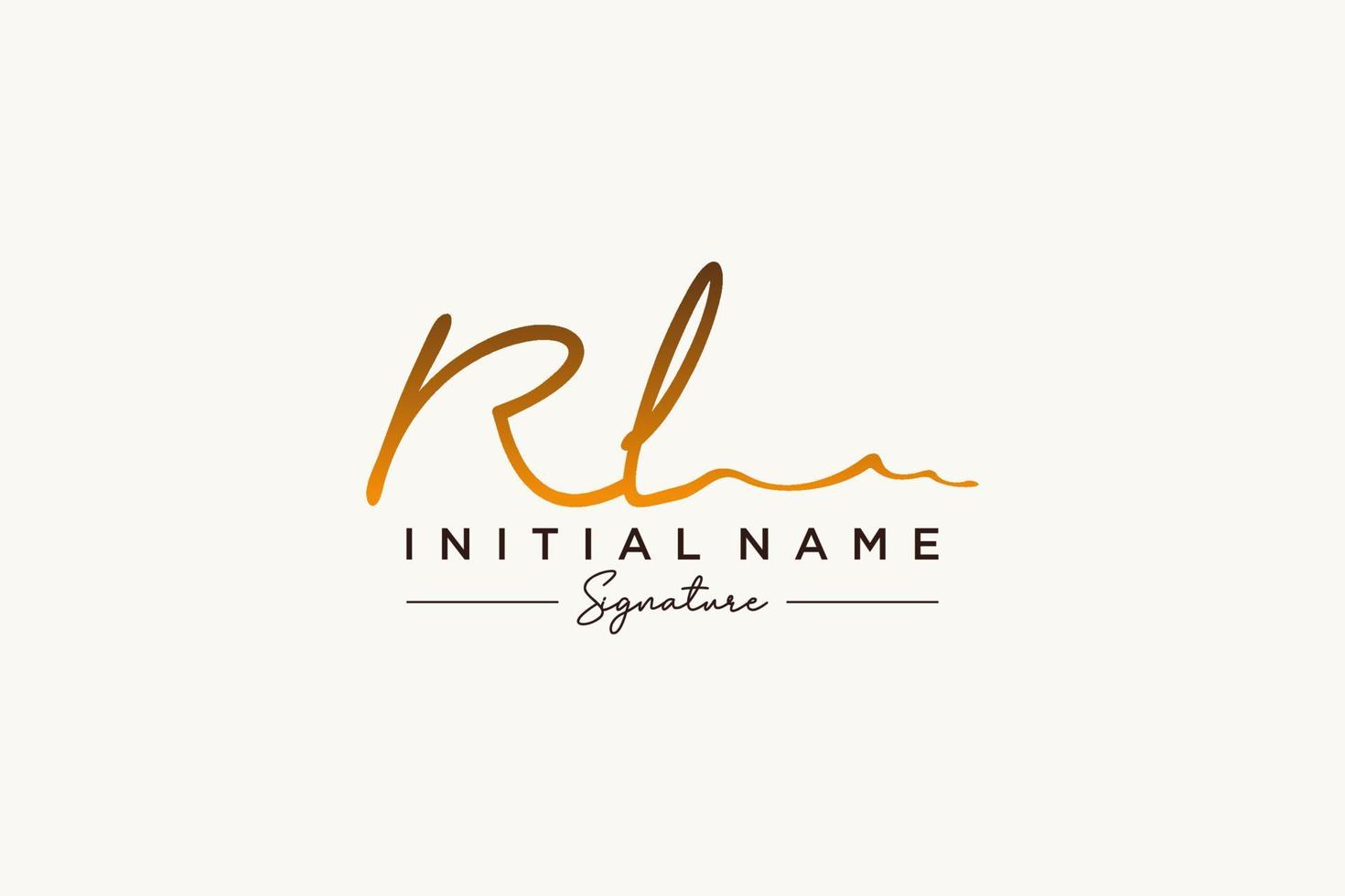 vector de plantilla de logotipo de firma inicial rl. ilustración de vector de letras de caligrafía dibujada a mano.