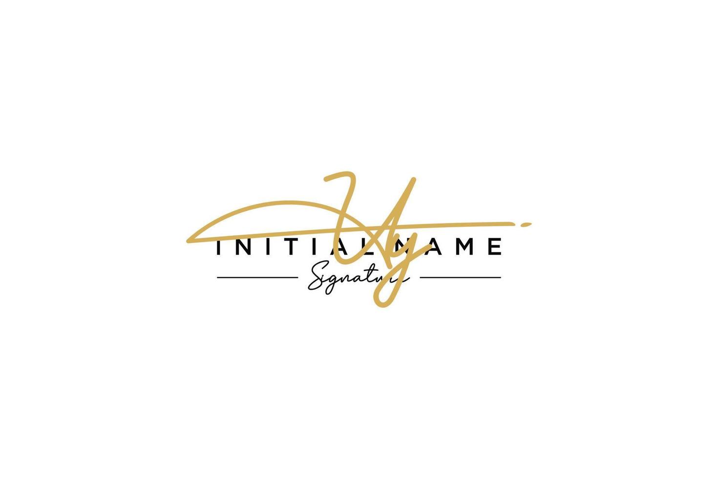 Initial UY signature logo template vector. Hand drawn Calligraphy lettering Vector illustration.