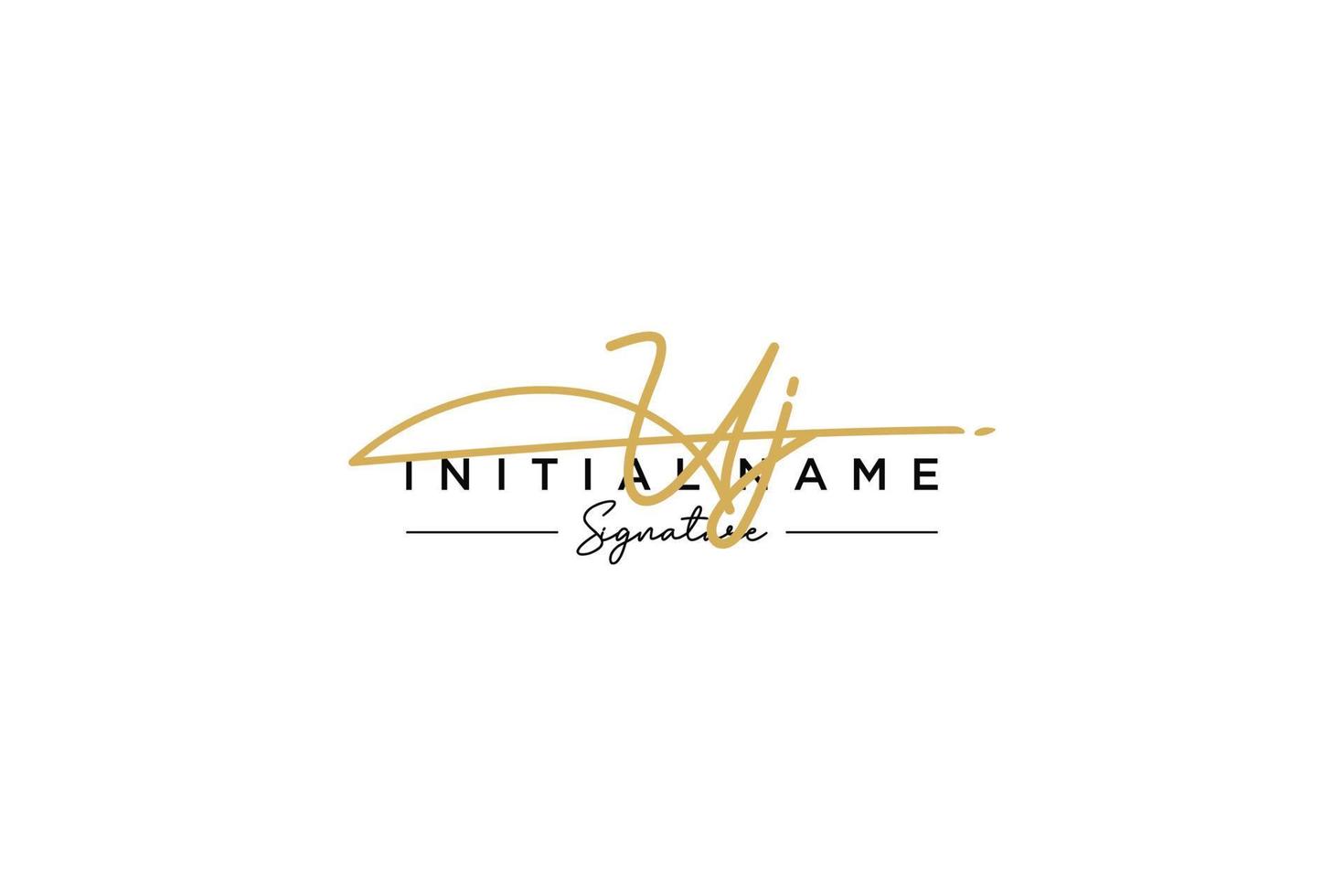 Initial UJ signature logo template vector. Hand drawn Calligraphy lettering Vector illustration.