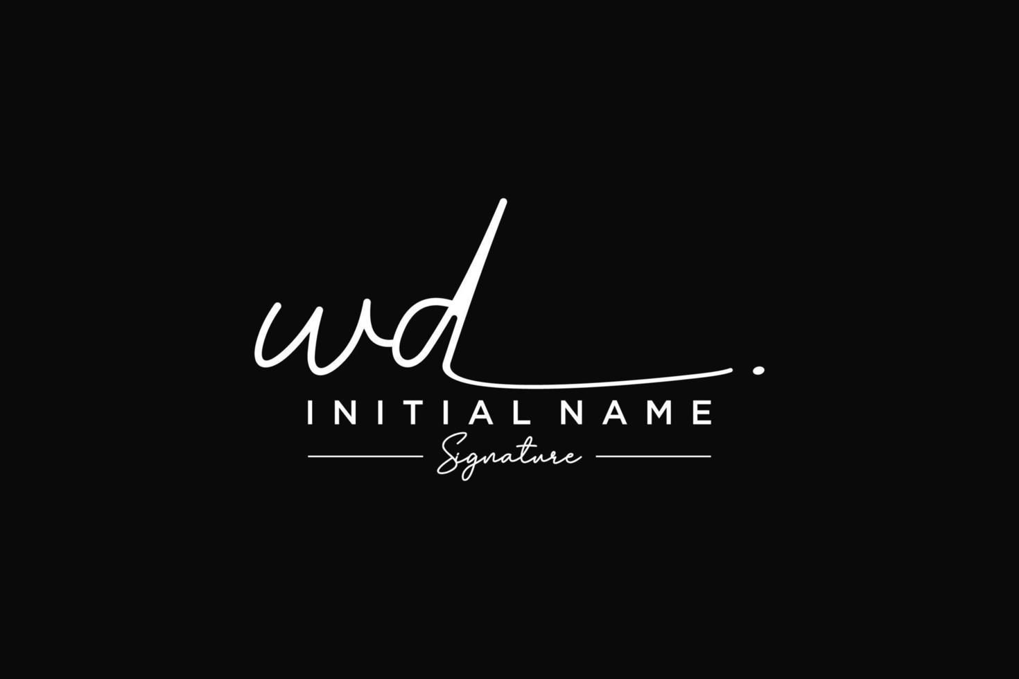 vector de plantilla de logotipo de firma wd inicial. ilustración de vector de letras de caligrafía dibujada a mano.