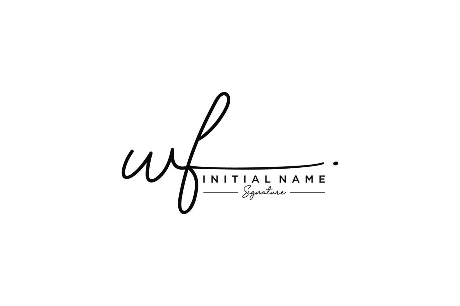 Initial WF signature logo template vector. Hand drawn Calligraphy lettering Vector illustration.