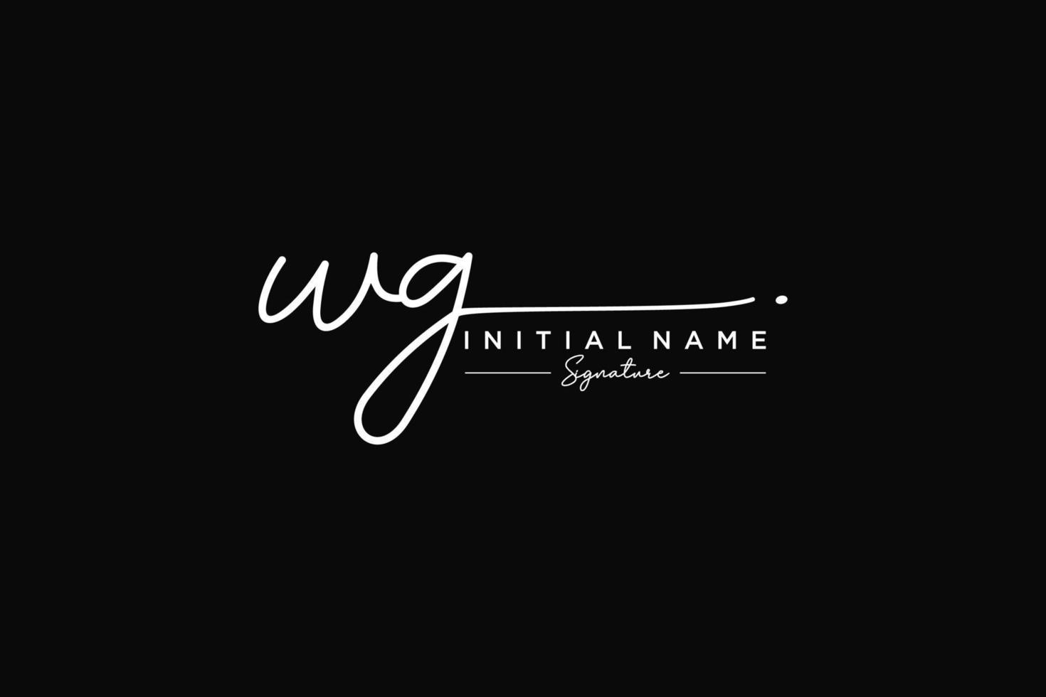 Initial WG signature logo template vector. Hand drawn Calligraphy lettering Vector illustration.