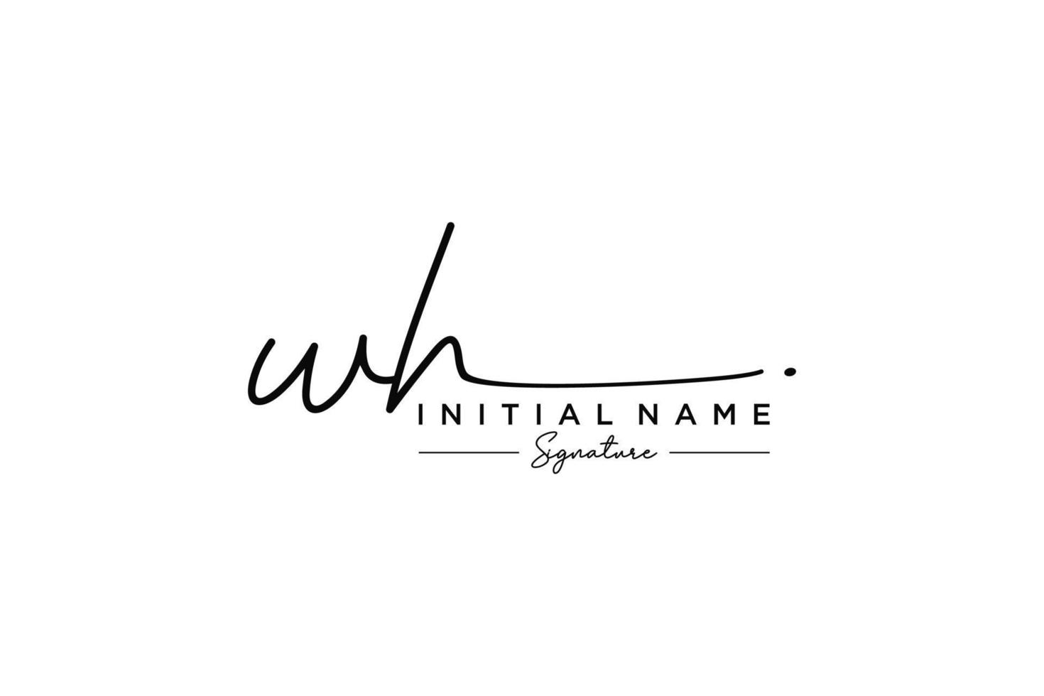 vector de plantilla de logotipo de firma wh inicial. ilustración de vector de letras de caligrafía dibujada a mano.