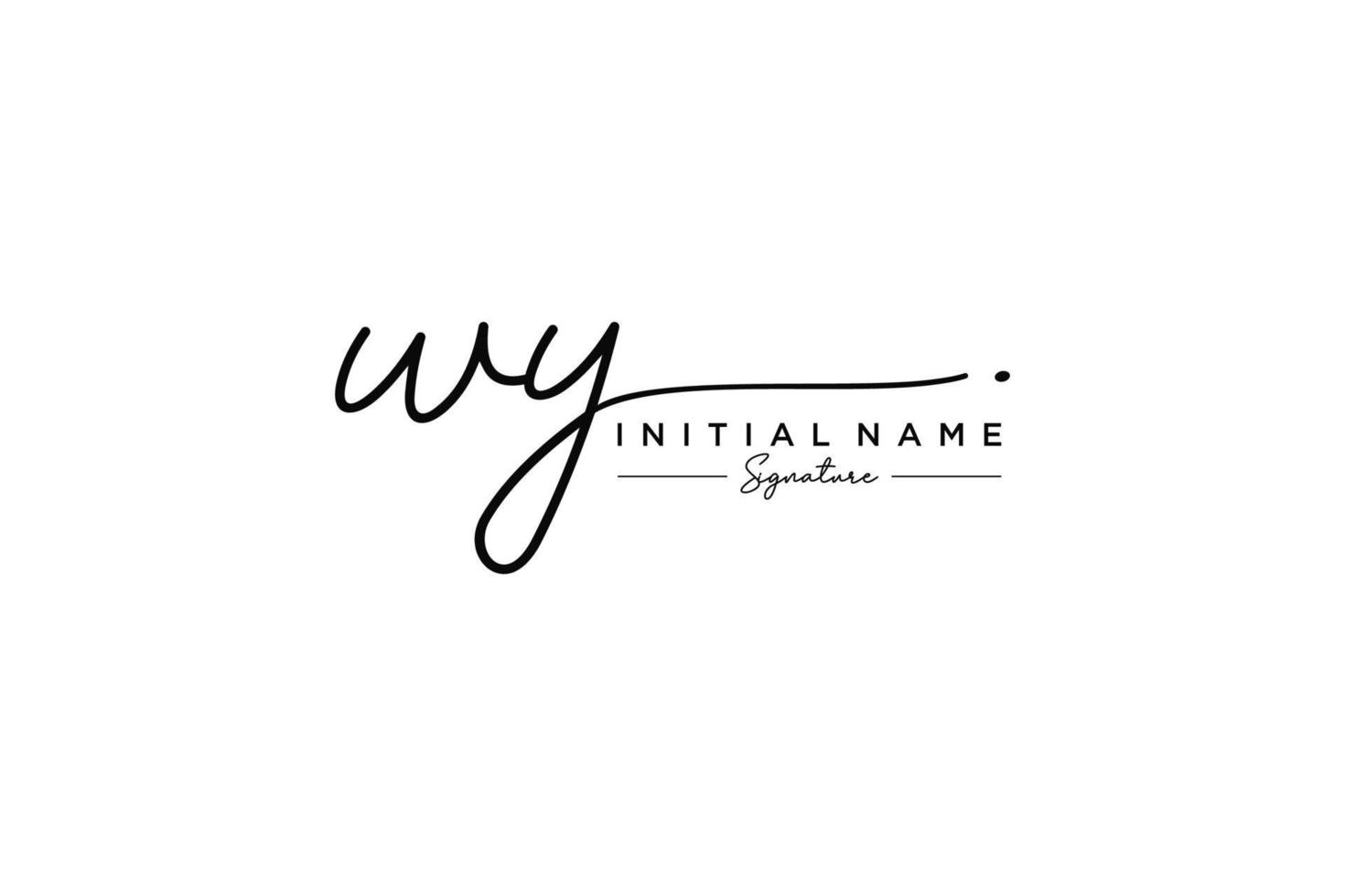 vector de plantilla de logotipo de firma inicial wy. ilustración de vector de letras de caligrafía dibujada a mano.