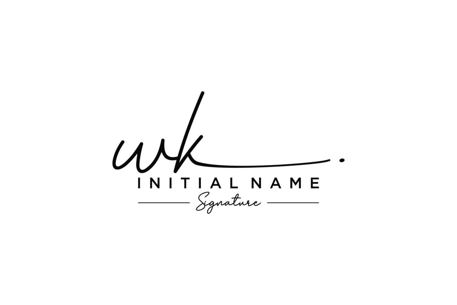 Initial WK signature logo template vector. Hand drawn Calligraphy lettering Vector illustration.