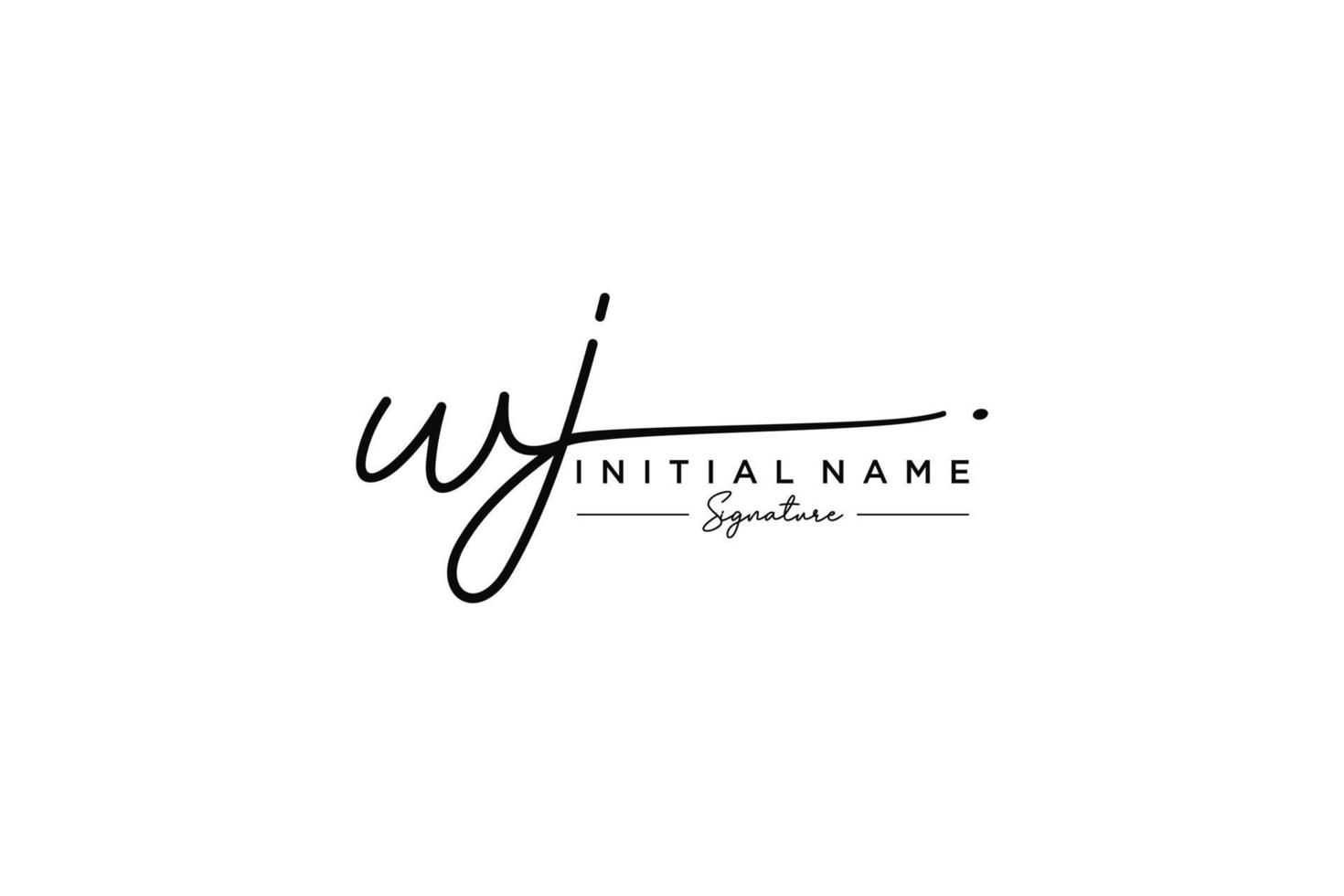 Initial WJ signature logo template vector. Hand drawn Calligraphy lettering Vector illustration.