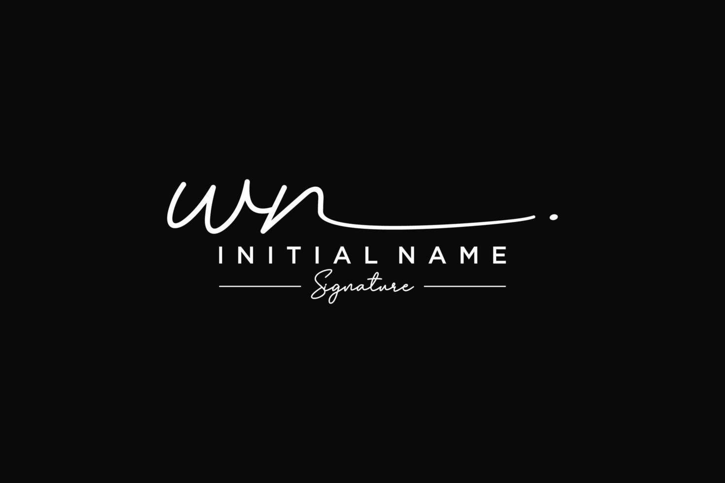 Initial WN signature logo template vector. Hand drawn Calligraphy lettering Vector illustration.