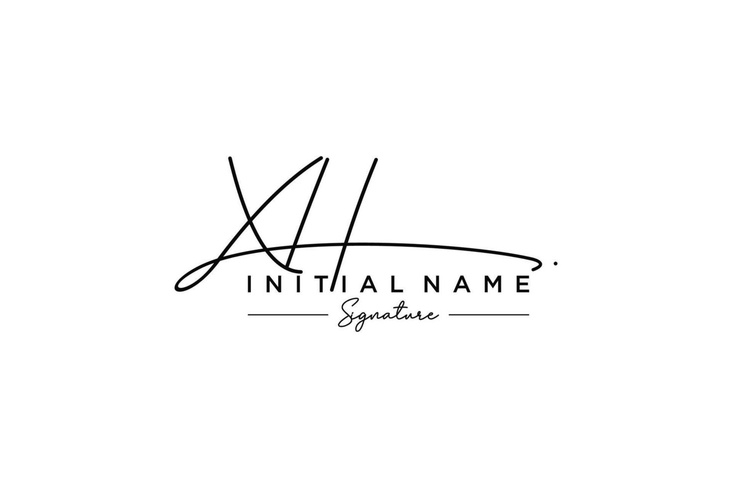 Initial XH signature logo template vector. Hand drawn Calligraphy lettering Vector illustration.
