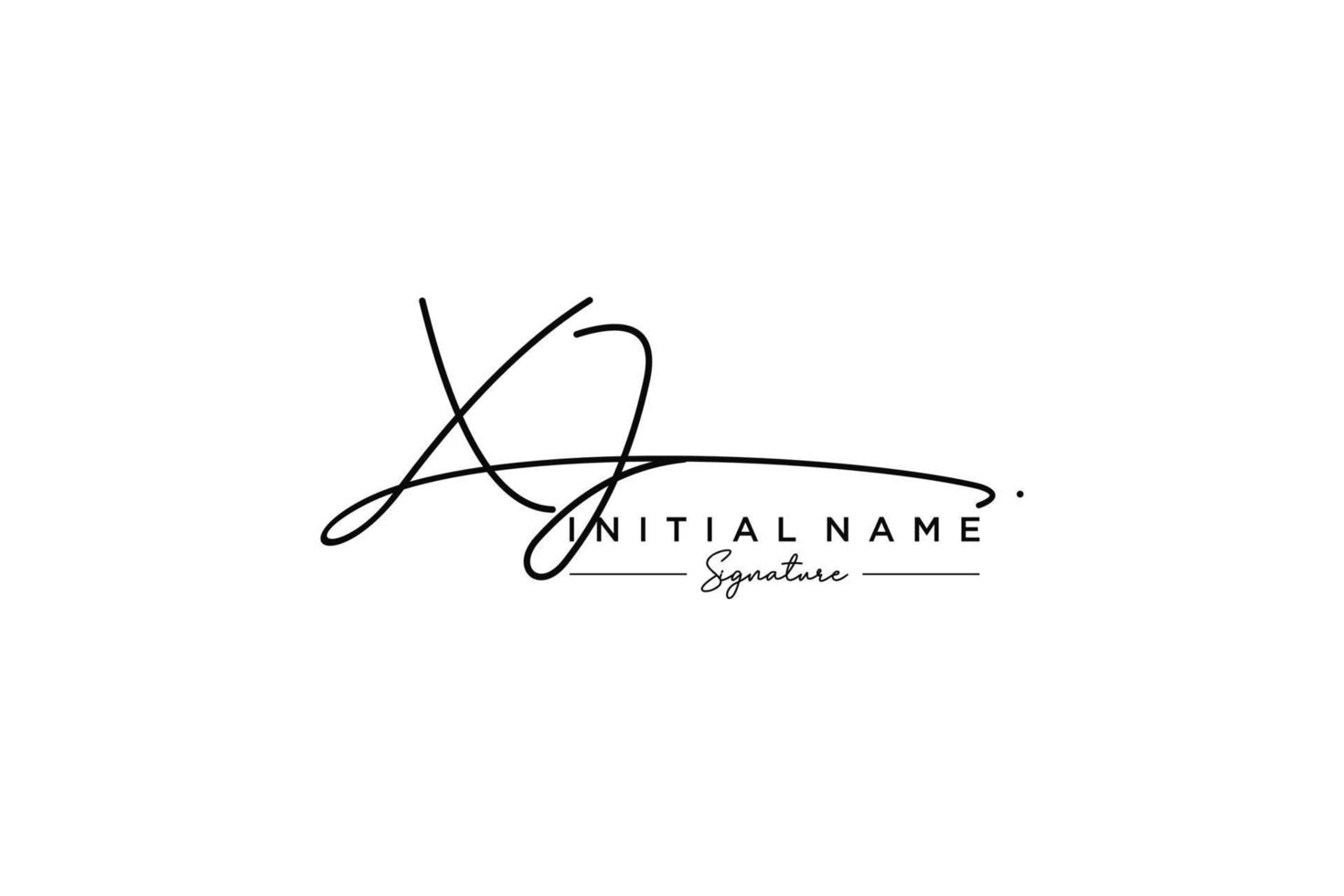 vector de plantilla de logotipo de firma xj inicial. ilustración de vector de letras de caligrafía dibujada a mano.