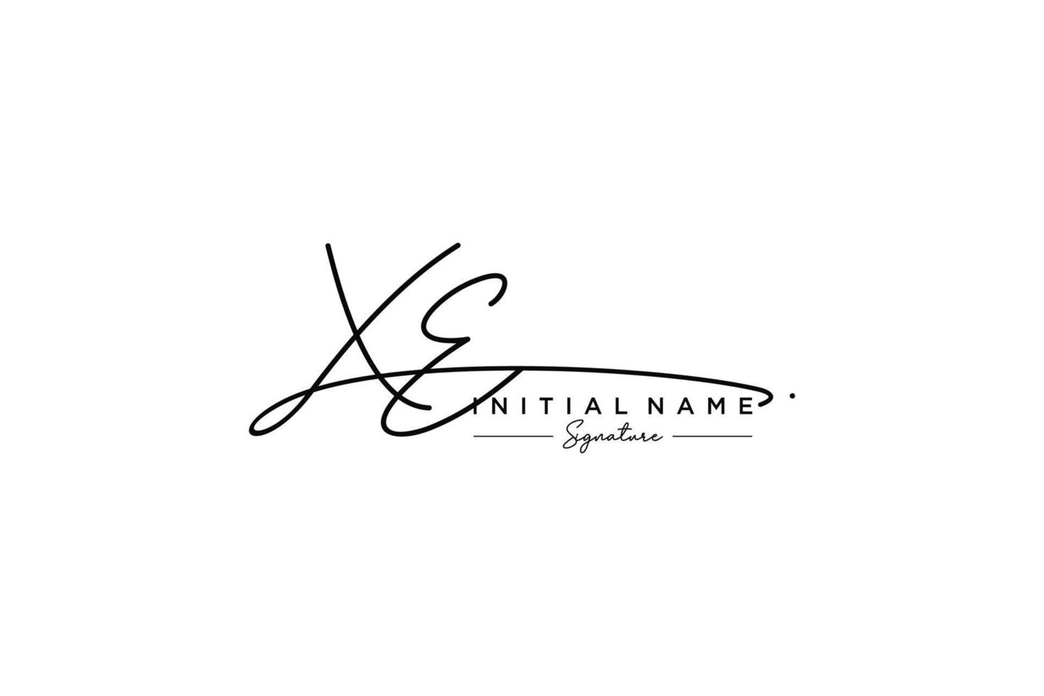 Initial XE signature logo template vector. Hand drawn Calligraphy lettering Vector illustration.