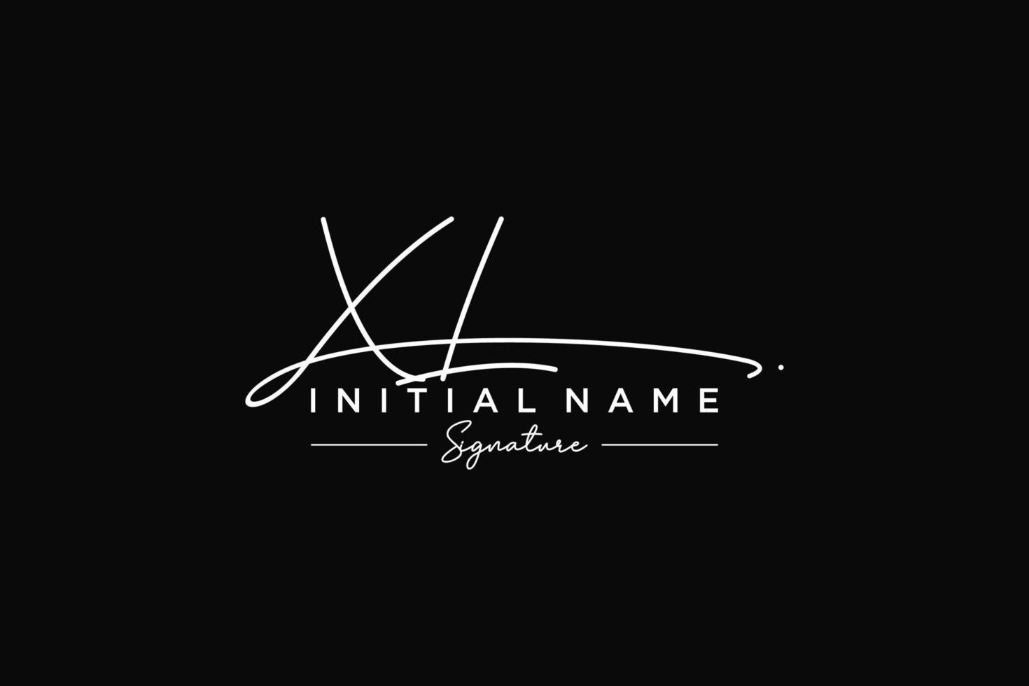 Initial XL signature logo template vector. Hand drawn Calligraphy lettering Vector illustration.