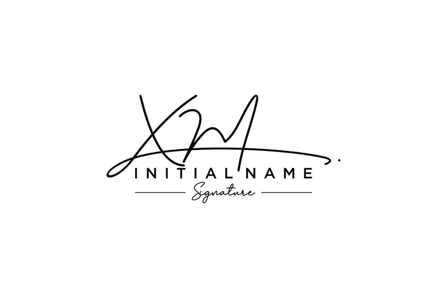 Initial XM signature logo template vector. Hand drawn Calligraphy lettering Vector illustration.