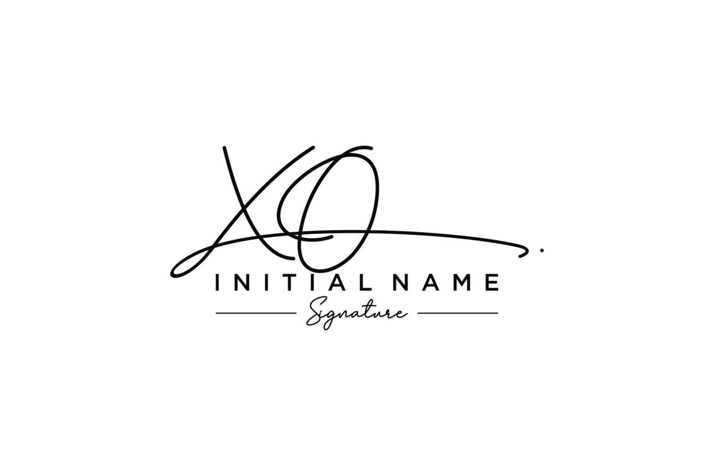 vector de plantilla de logotipo de firma inicial xo. ilustración de vector de letras de caligrafía dibujada a mano.