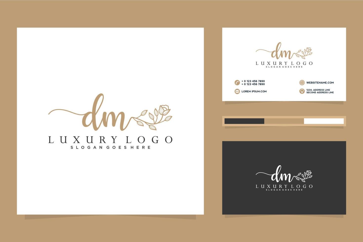 Initial DM Feminine logo collections and business card templat Premium Vector