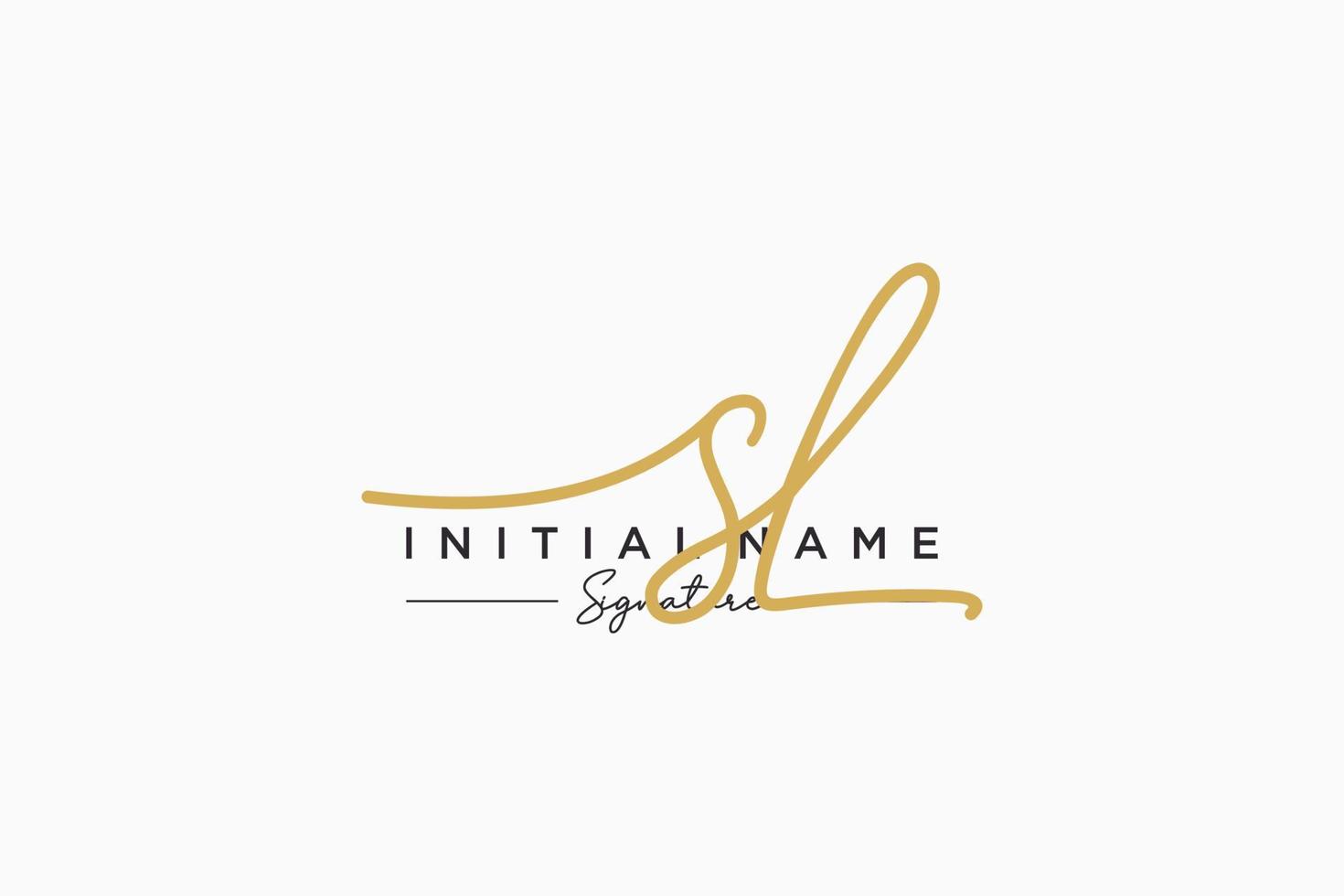 Initial SL signature logo template vector. Hand drawn Calligraphy lettering Vector illustration.