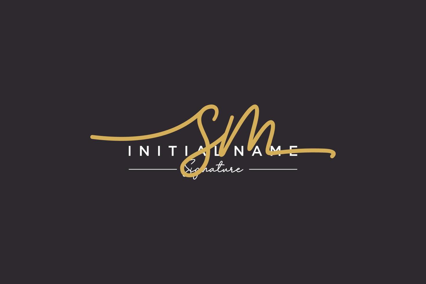 Initial SM signature logo template vector. Hand drawn Calligraphy lettering Vector illustration.