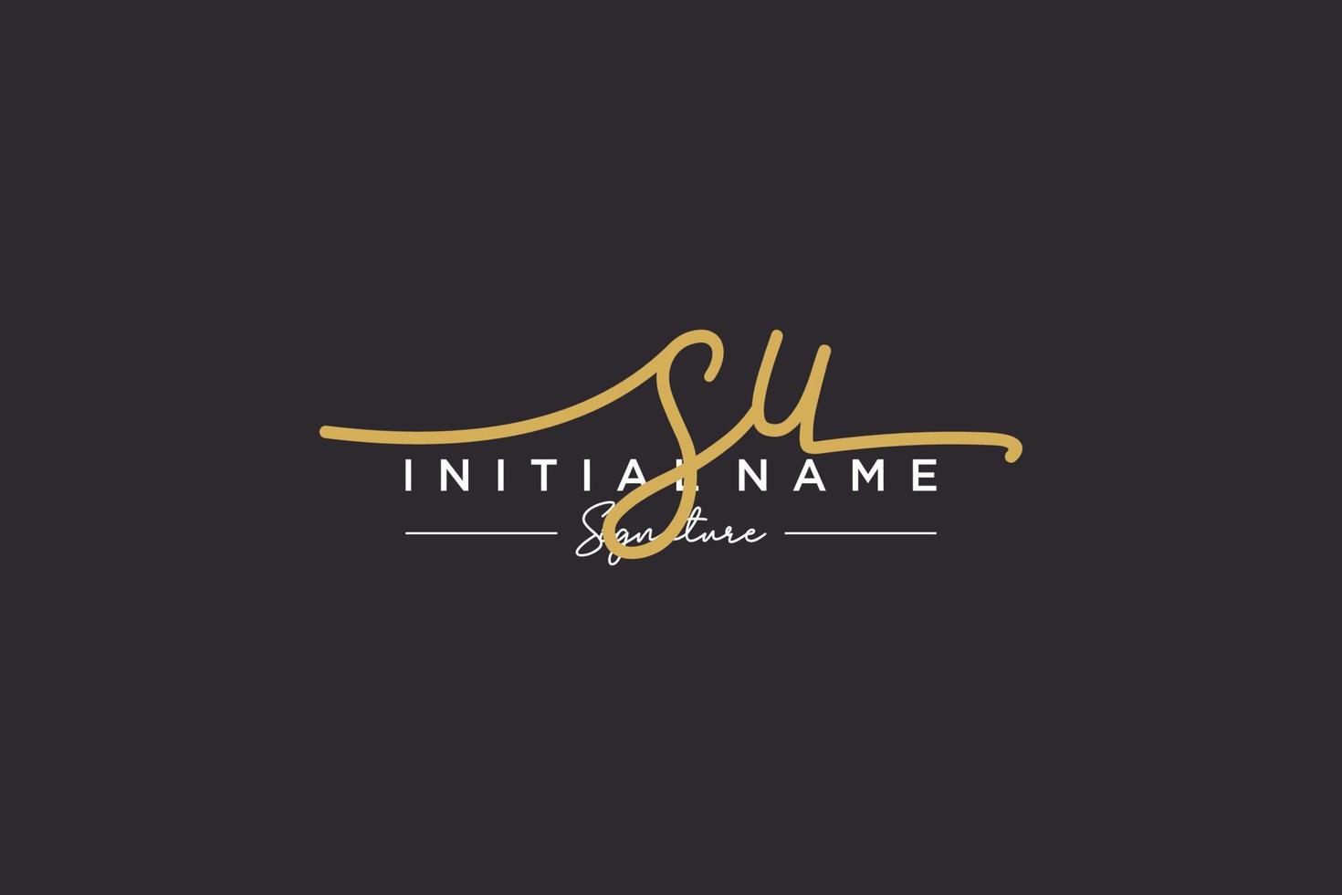 Initial SU signature logo template vector. Hand drawn Calligraphy lettering Vector illustration.