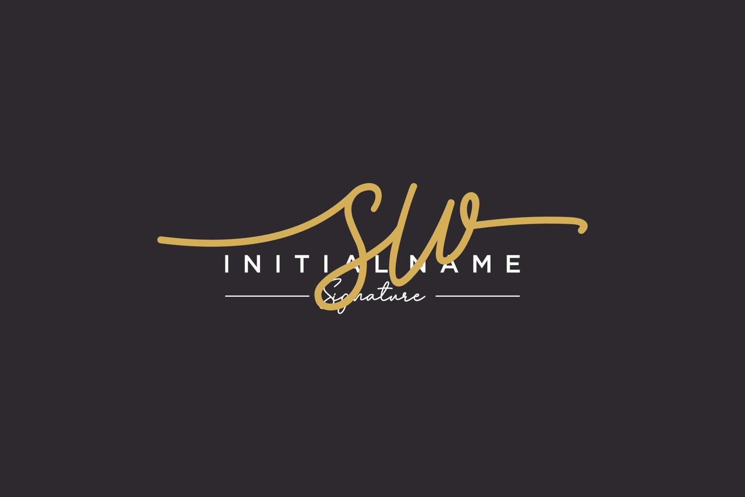 Initial SW signature logo template vector. Hand drawn Calligraphy lettering Vector illustration.