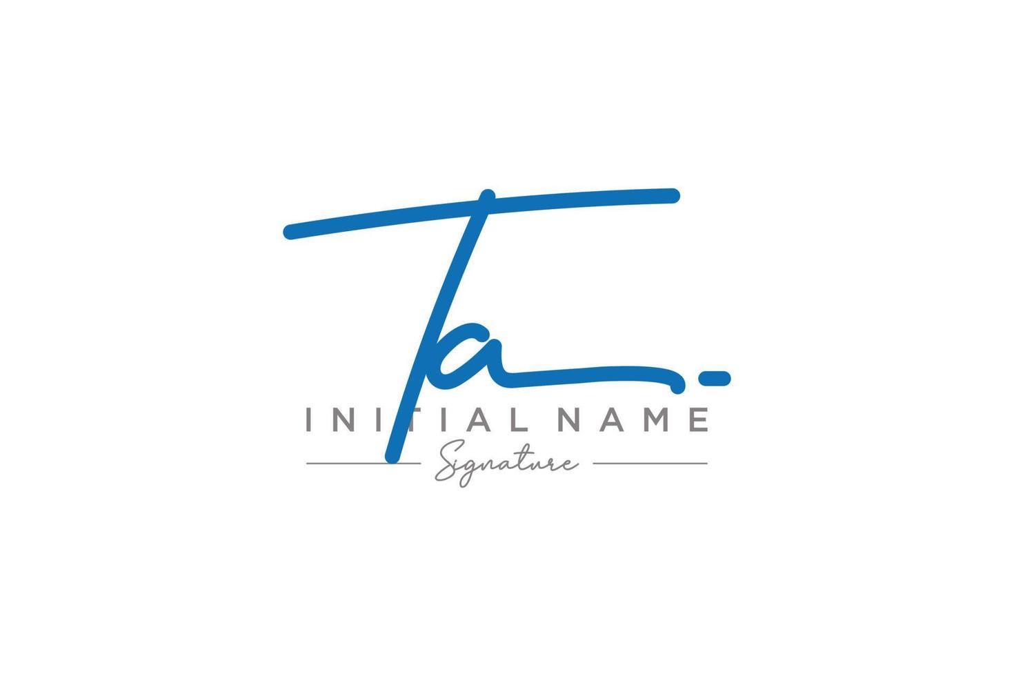 Initial TA signature logo template vector. Hand drawn Calligraphy lettering Vector illustration.