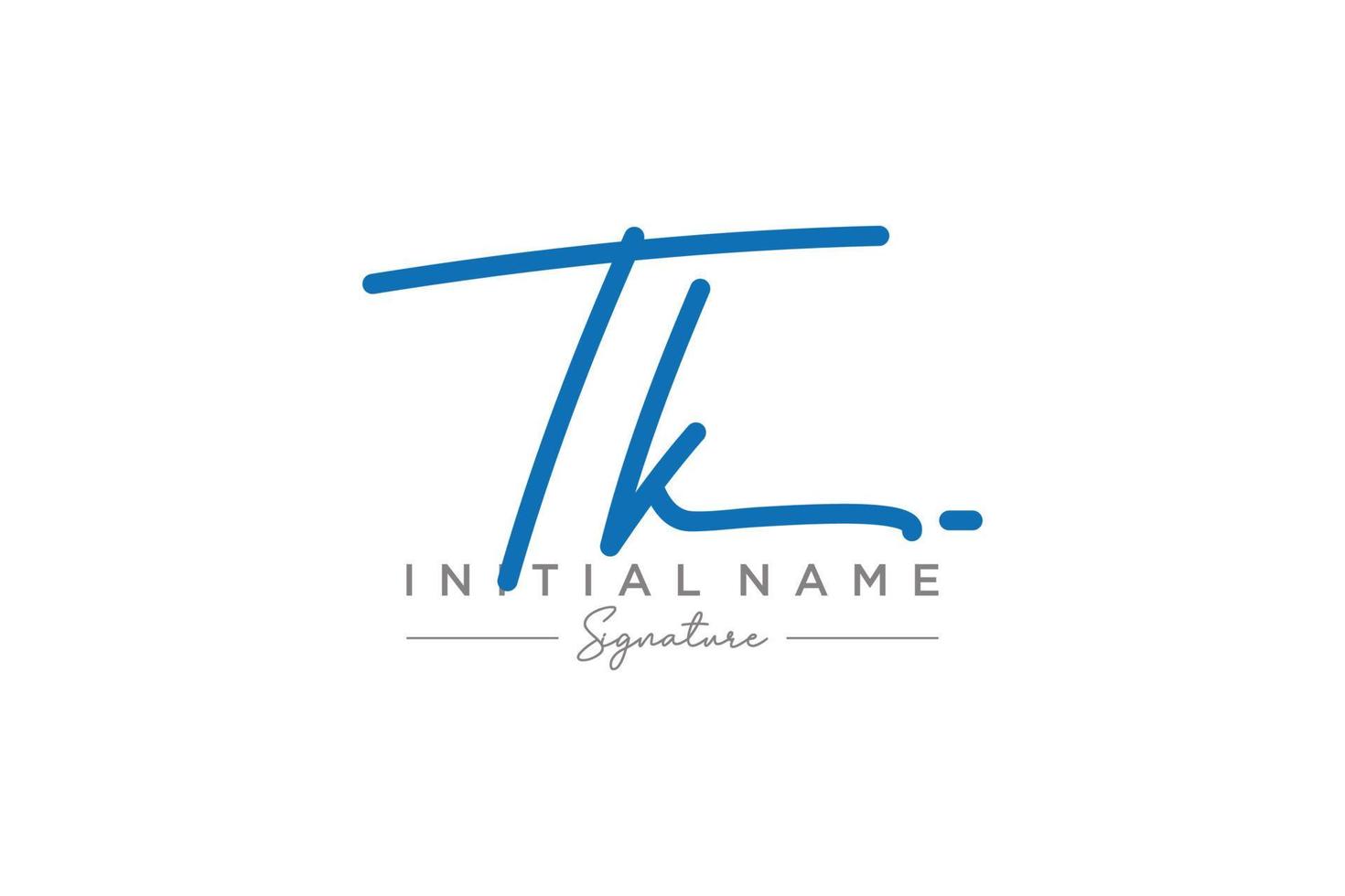Initial TK signature logo template vector. Hand drawn Calligraphy lettering Vector illustration.