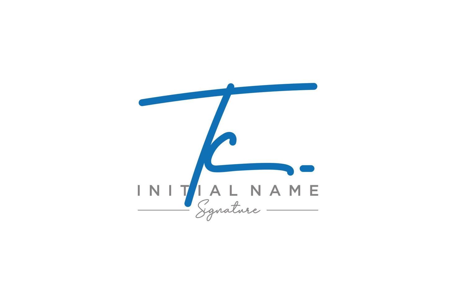 Initial TC signature logo template vector. Hand drawn Calligraphy lettering Vector illustration.