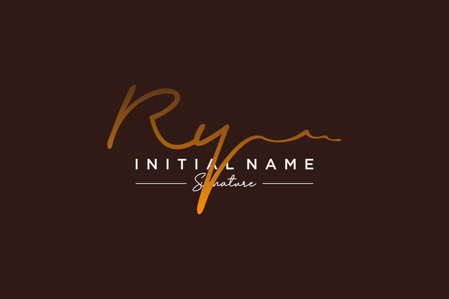 Initial RY signature logo template vector. Hand drawn Calligraphy lettering Vector illustration.