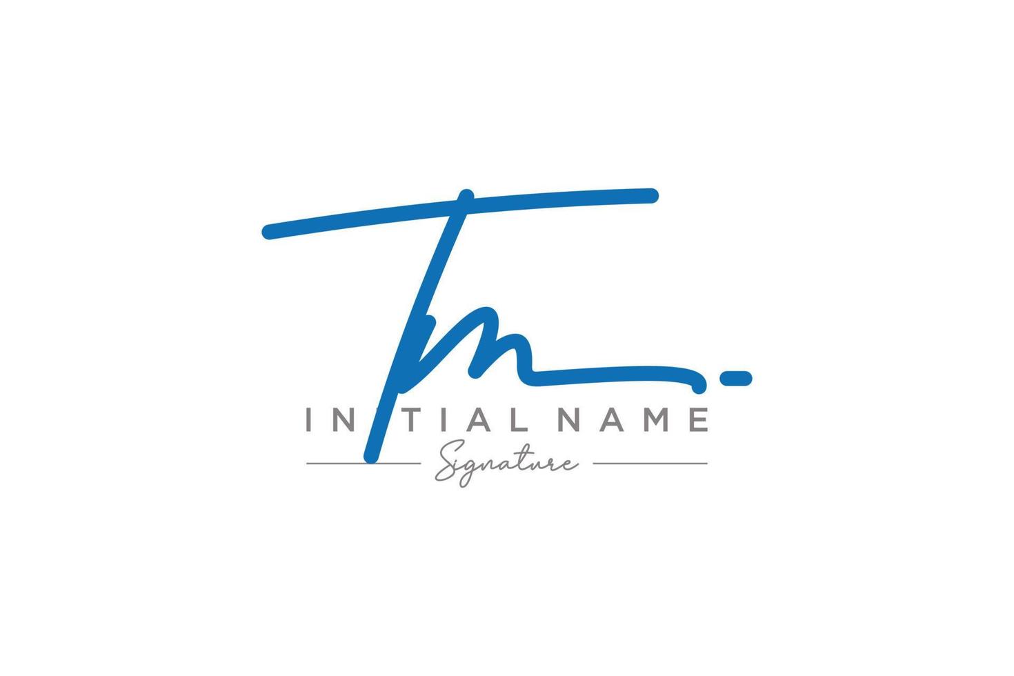 Initial TM signature logo template vector. Hand drawn Calligraphy lettering Vector illustration.