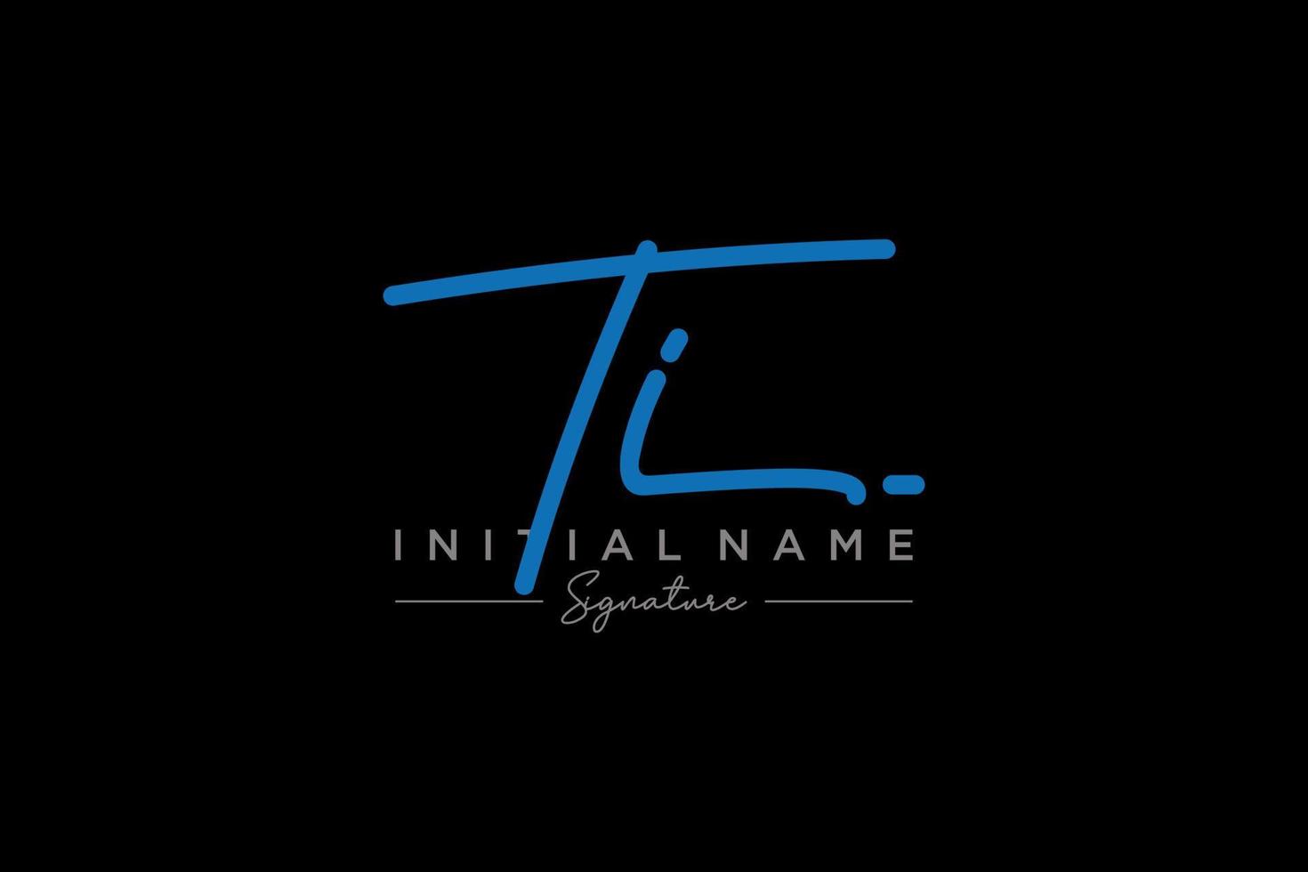 Initial TI signature logo template vector. Hand drawn Calligraphy lettering Vector illustration.