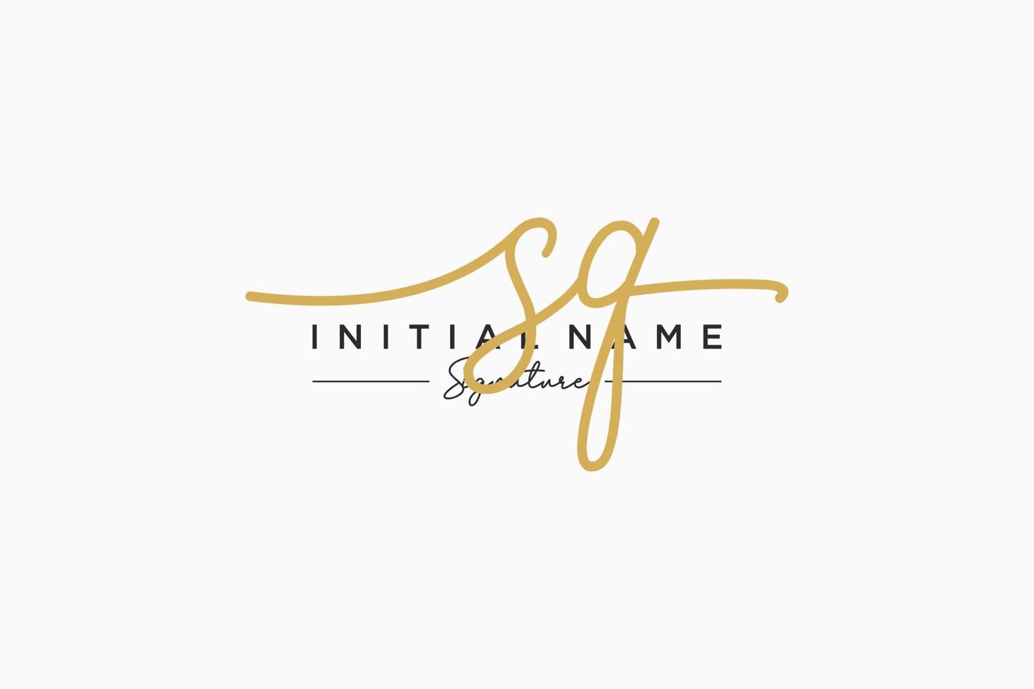 Initial SQ signature logo template vector. Hand drawn Calligraphy lettering Vector illustration.