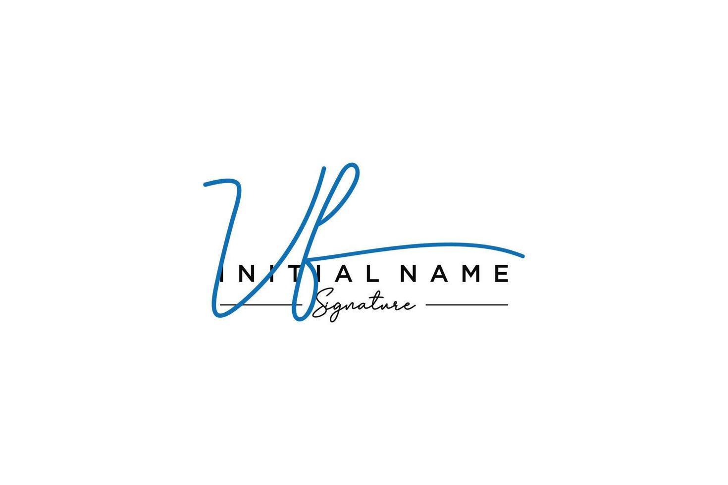 Initial VF signature logo template vector. Hand drawn Calligraphy lettering Vector illustration.