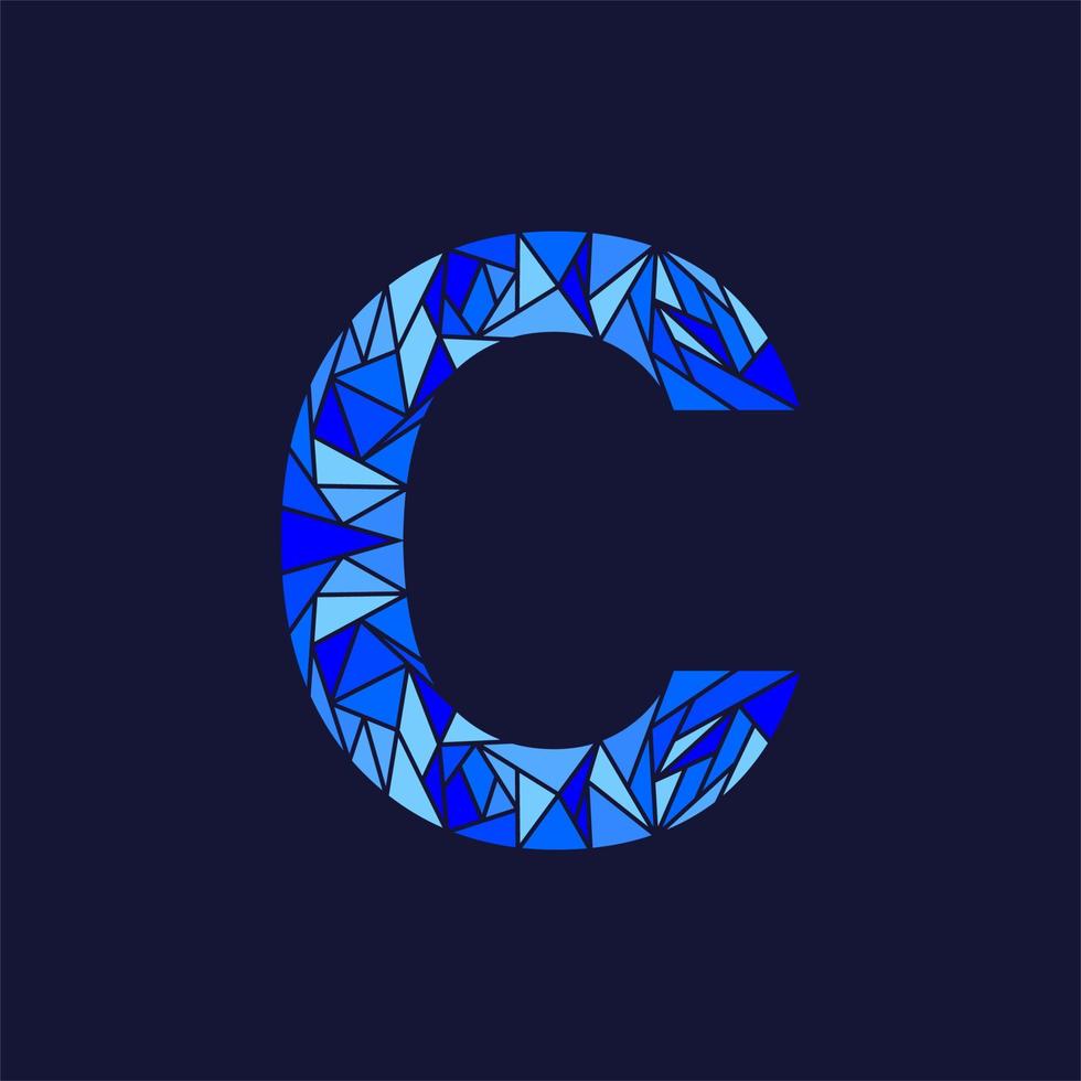 letter c abstract polygon logo vector