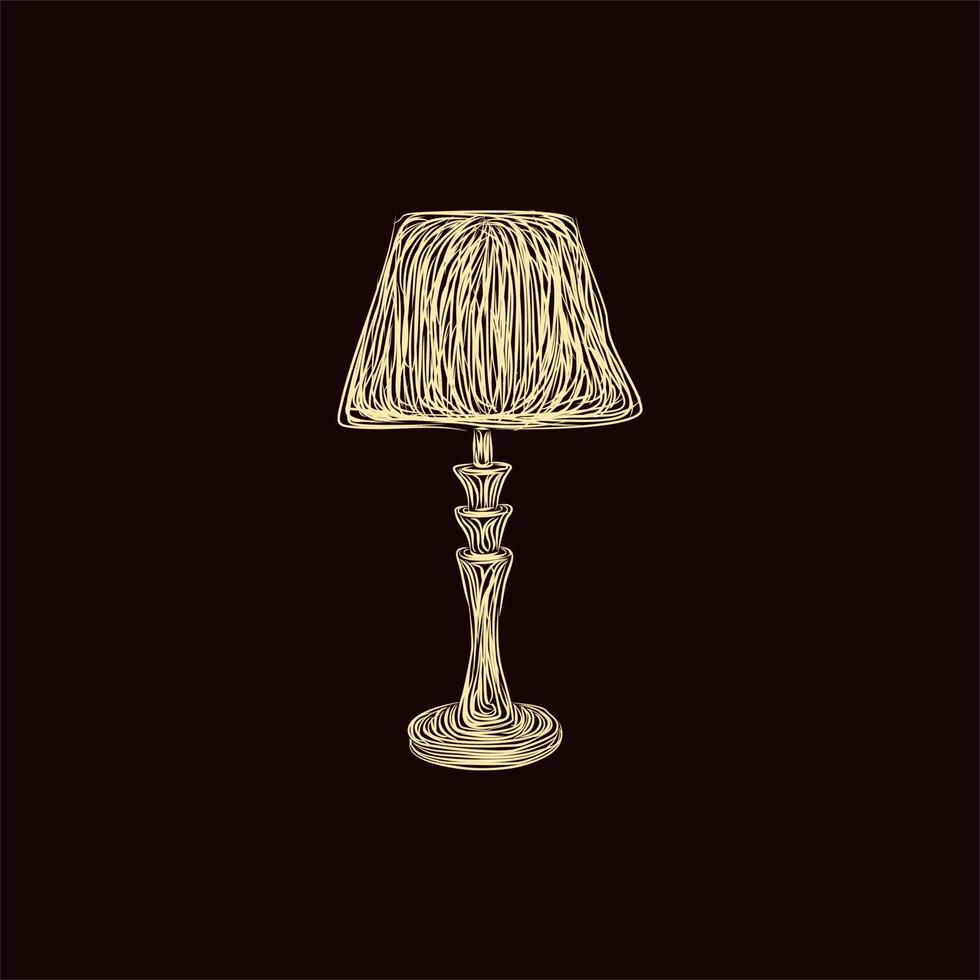 standing luminous lamp artwork design vector