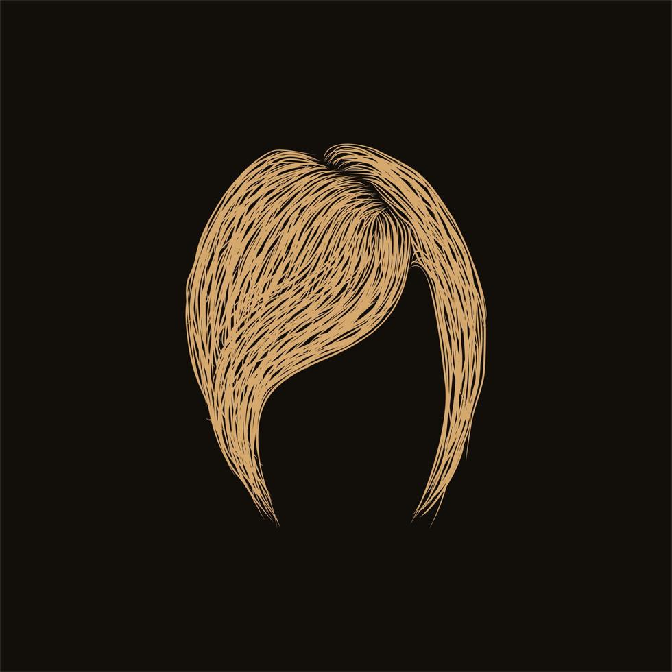 diseño de ilustración de belleza de pelo corto de mujer vector
