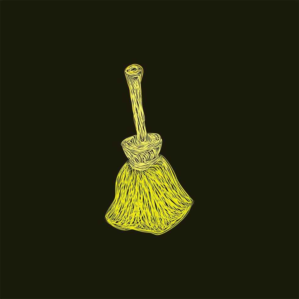 broom cleaning artwork style illustration design vector