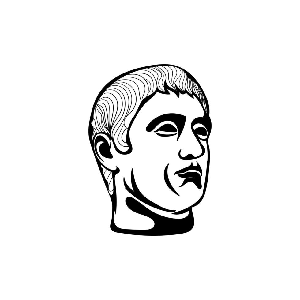 head man greek illustration creative design vector