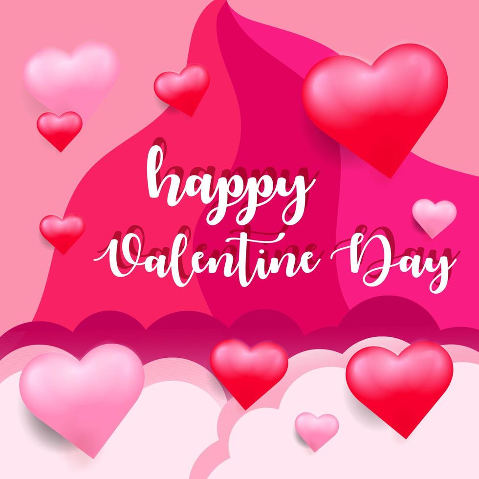 Valentines day vector illustration. Romantic background. Pink ...